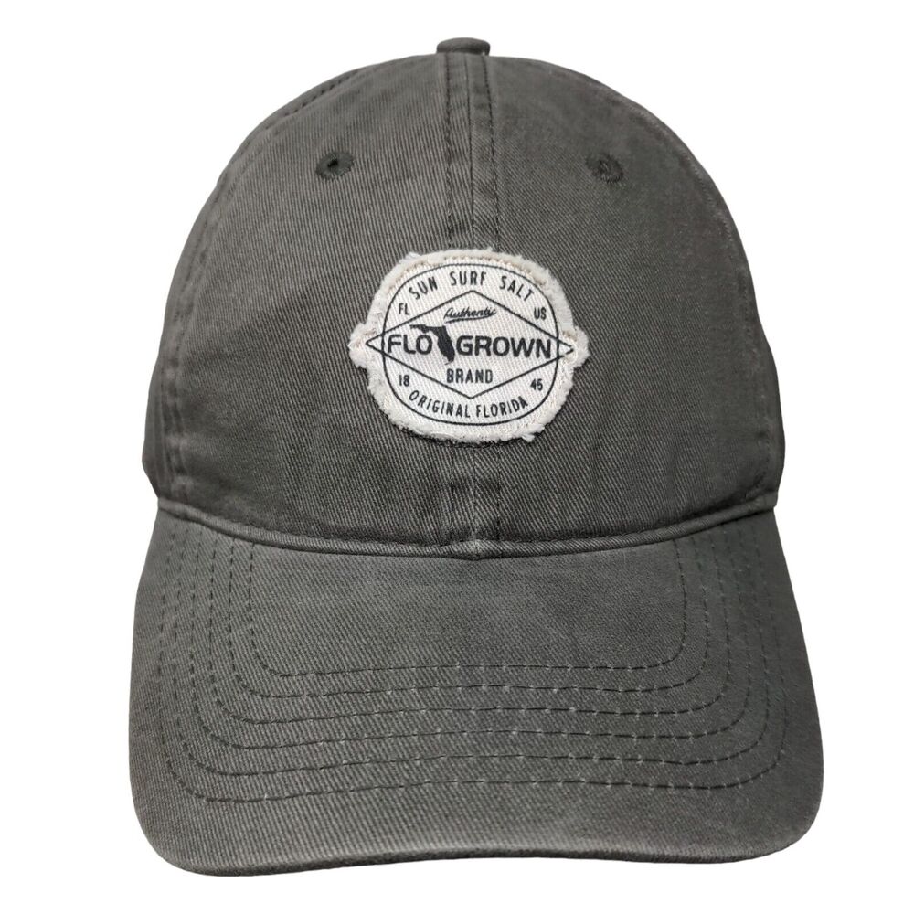 Flo Grown Sun Surf Salt Patch Slideback Hat Gray One Size Adjustable